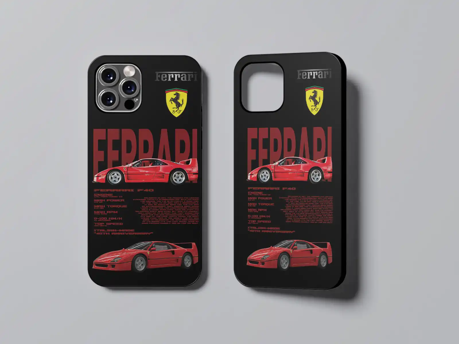 Funda para smartphone Ferrari F40 negra Edición Limitada Calidad Máxima